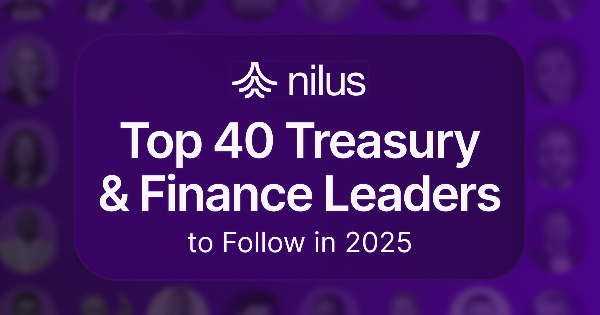 Top 40 Treasury & Finance Leaders to Follow in 2025